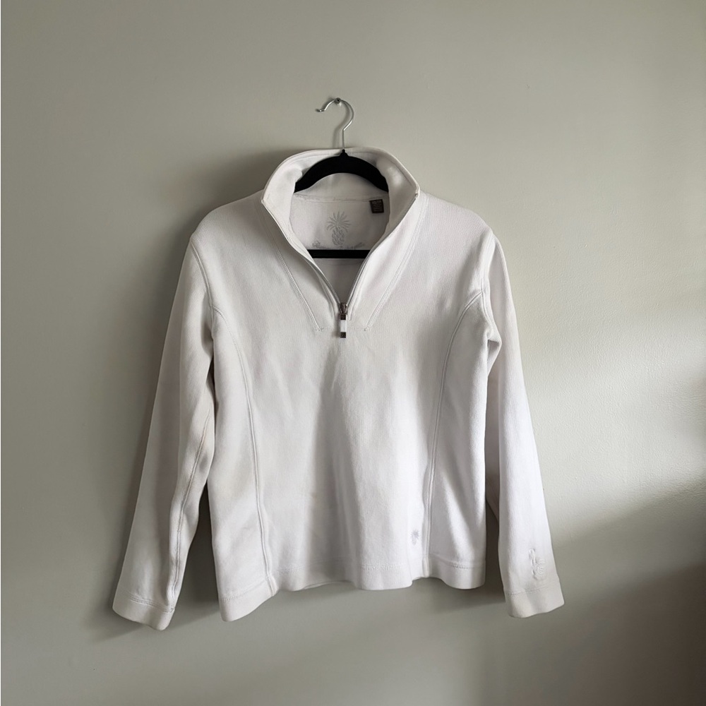 Tommy Bahama White Quarter-Zip Sweatshirt